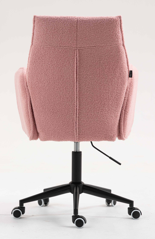 HR280K Púder Rózsaszín modern boucle szék fekete lábbal