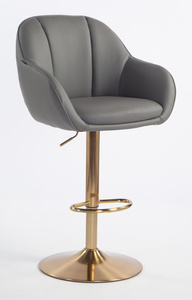 HR2055W Szürke Modern Műbőr Szék Aany lábbal