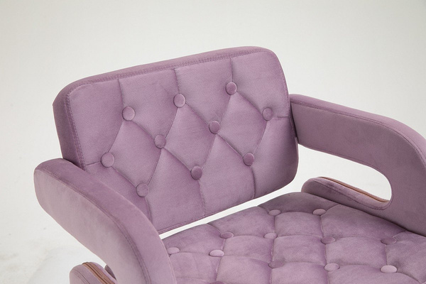 HR8403W Halványlila  modern velúr szék krómozott lábbal