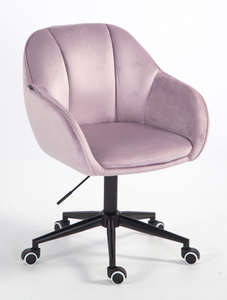 HR2055K Halványlila Modern Velúr Szék Fekete lábbal