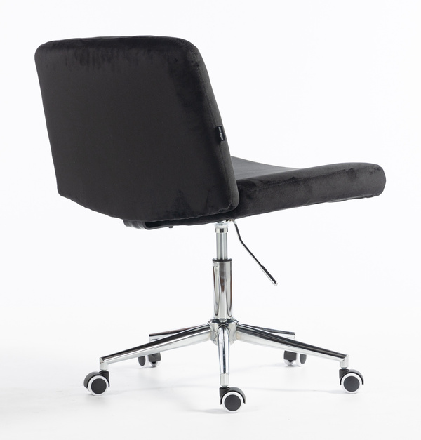HR150K Fekete Modern Velúr Szék Krómozott lábbal