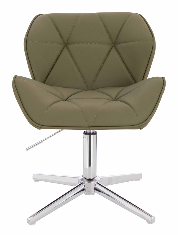 HR111CROSS Khaki Műbőr Premium Soft szék krómozott lábbal