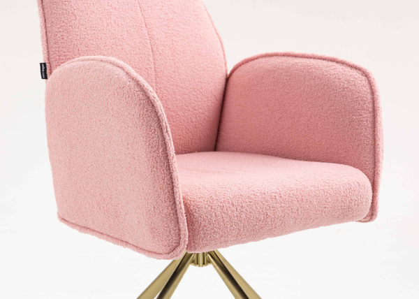 HR280 CSILLAGLÁB Púder Rózsaszín modern boucle szék arany lábbal
