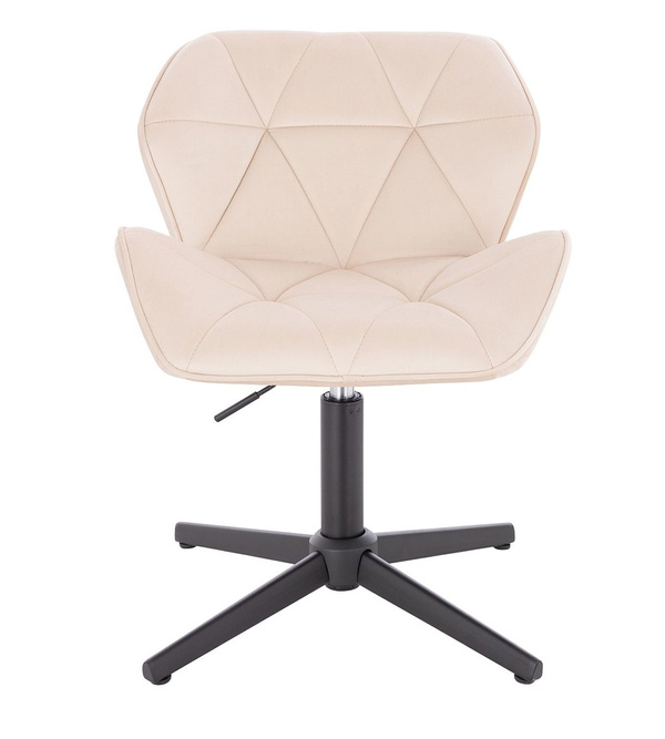 HR111CROSS Krémszínű modern velúr szék fekete lábbal