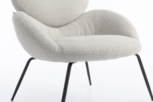 HR2045 Szürke modern boucle szék fekete lábbal