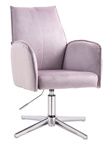 HR280CROSS Halványlila Modern Velúr Szék Krómozott lábbal