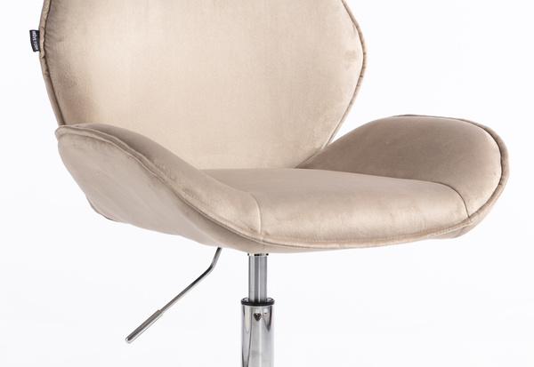 HR350K Latte modern velúr szék krómozott lábbal