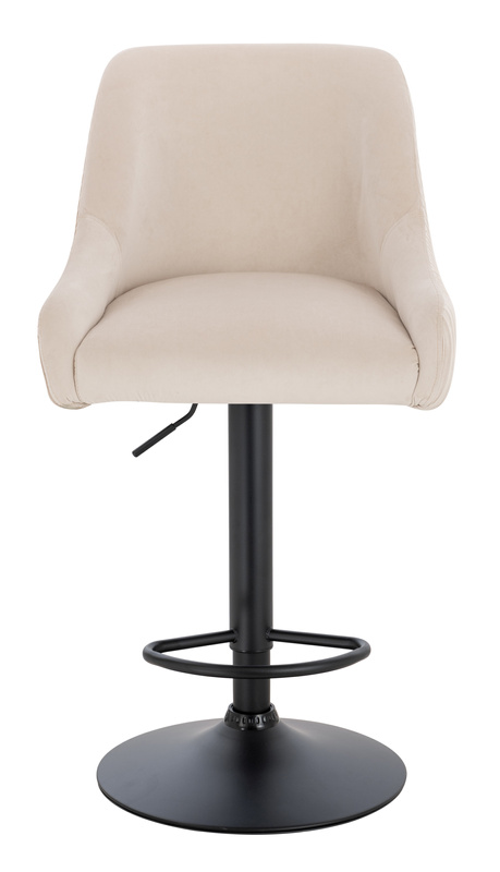 HR920W Krémszínű Modern Velúr Szék Fekete lábbal