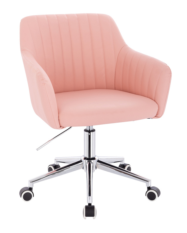 HC190K Rózsaszín Modern Műbőr Szék Krómozott lábbal