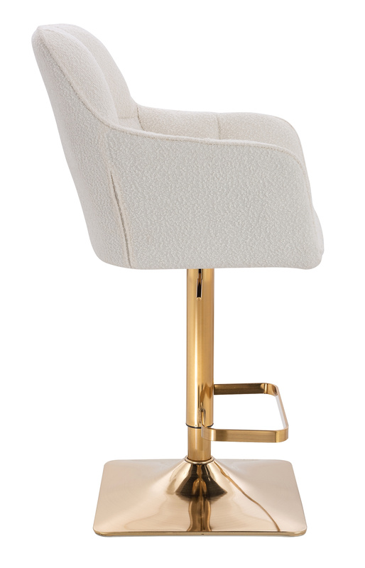 HR550KW Krémszínű modern boucle  szék arany lábbal