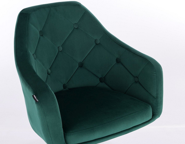 HR831CROSS Sötétzöld Modern Velúr Szék Krómozott lábbal