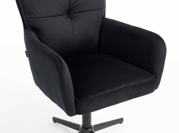 HR250CROSS Fekete modern velúr szék fekete lábbal