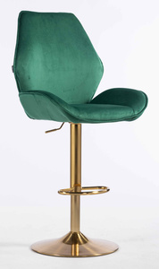 HR350W Sötétzöld modern velúr szék arany lábbal