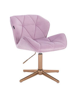 HR111CROSS Halványlila modern velúr szék arany lábbal