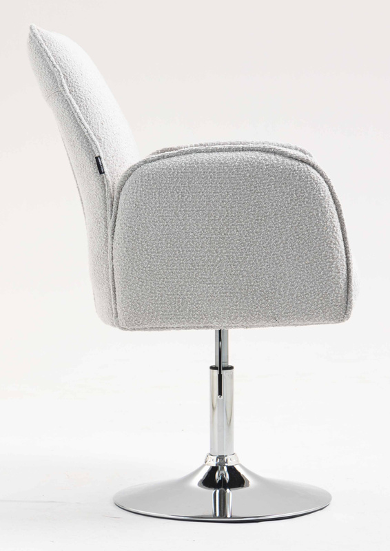 HR280N Szürke modern boucle szék krómozott lábbal
