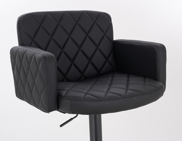 HC802KW Fekete Modern Műbőr Szék Fekete lábbal