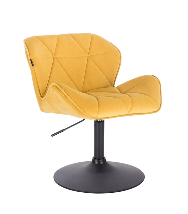 HR111N Sárga modern velúr szék fekete lábbal