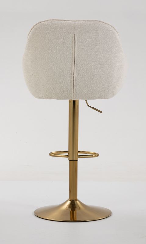 HR2055W Krémszínű Modern Boucle Szék Arany lábbal