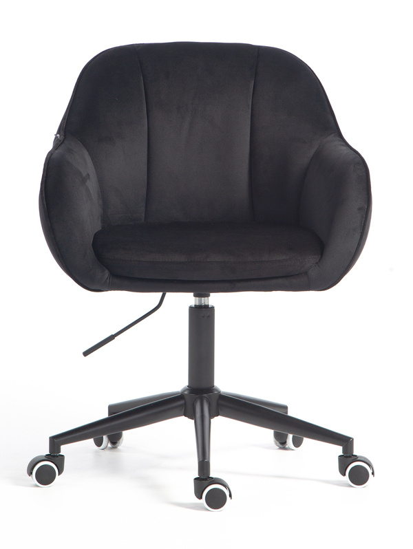 HR2055K Fekete Modern Velúr Szék Fekete lábbal