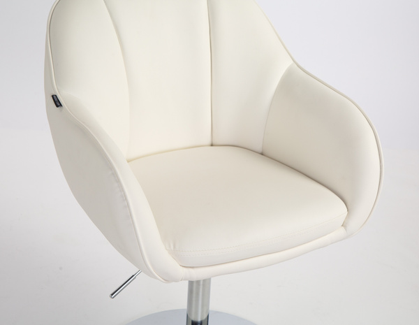 HR2055N Fehér Modern Műbőr Szék Krómozott lábbal