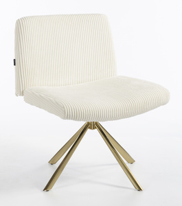 HR150 CSILLAGLÁB Fehér Modern Kordbársony Szék Arany lábbal