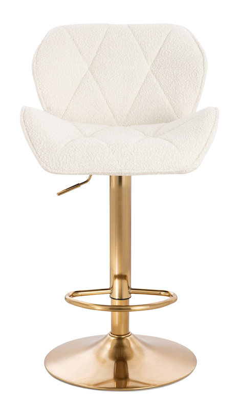 HR111W Krémszínű modern boucle szék arany lábbal