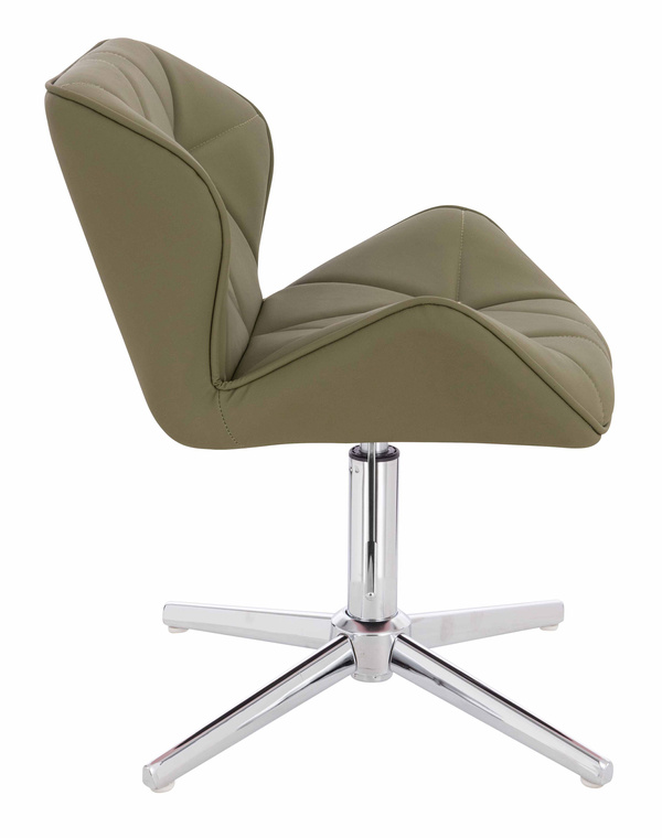 HR111CROSS Khaki Műbőr Premium Soft szék krómozott lábbal