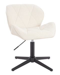 HR111CROSS Krémszínű modern boucle  szék fekete lábbal