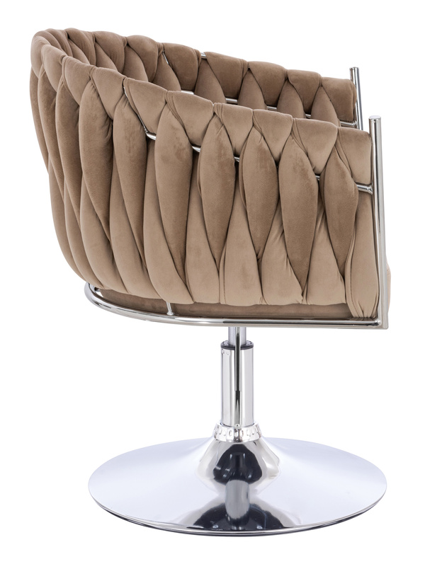HR750N Latte Modern Velúr Szék Krómozott lábbal