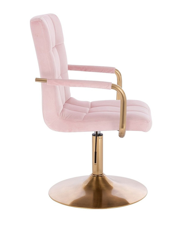 HC1015NP Rózsaszín modern velúr szék arany lábbal