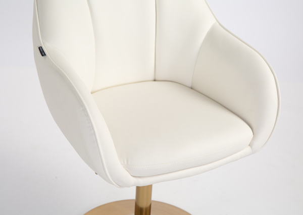 HR2055N Fehér Modern Műbőr Szék Aany lábbal