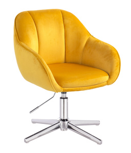 HR2055CROSS Sárga Modern Velúr Szék Krómozott lábbal
