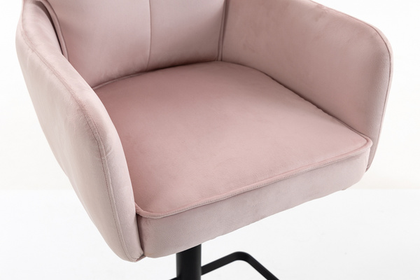 HR250KW Púder Rózsaszín modern velúr szék fekete lábbal