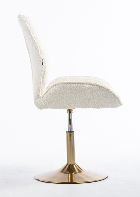 HR350N Krémszínű boucle velúr szék arany lábbal