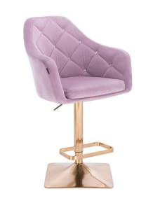 HR830KW Halványlila Modern Velúr Szék Arany lábbal
