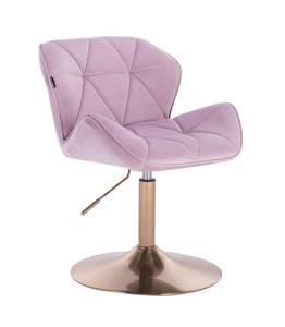HR111N Halványlila modern velúr szék arany lábbal