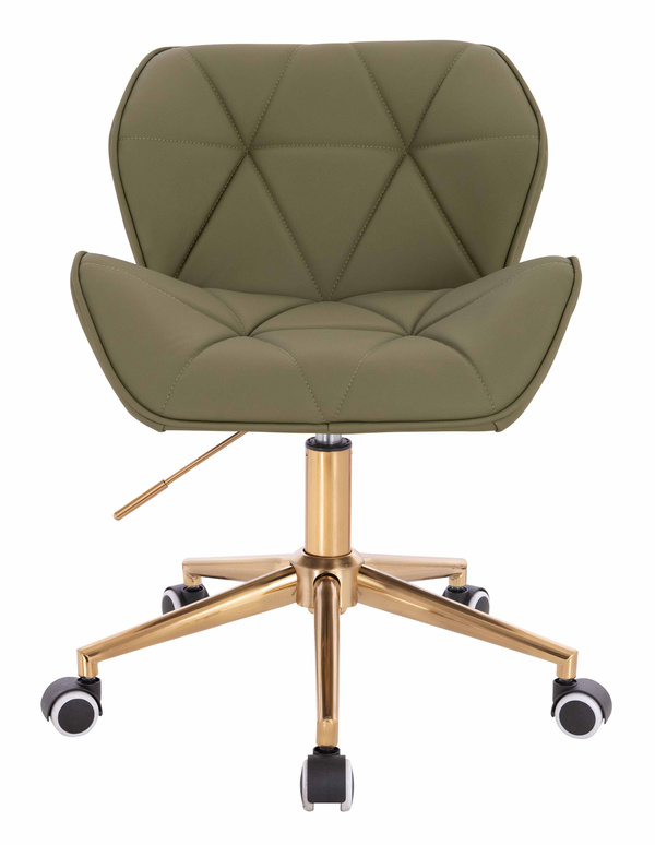 HR111K Khaki Műbőr Premium Soft szék arany lábbal