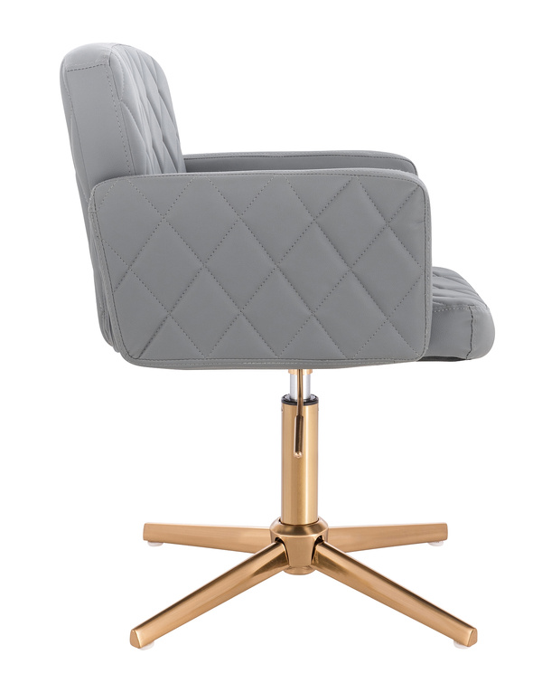 HR802CROSS Szürke Modern Műbőr Szék Arany lábbal