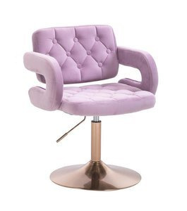 HR8403N Halványlila modern velúr szék arany lábbal
