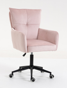 HR250K Púder Rózsaszín modern velúr szék fekete lábbal