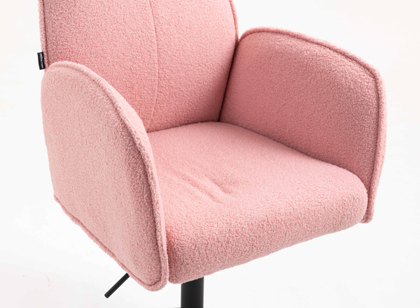 HR280N Púder Rózsaszín modern boucle szék fekete lábbal