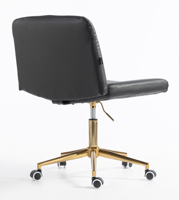 HR150K Fekete Modern Műbőr Szék Arany lábbal