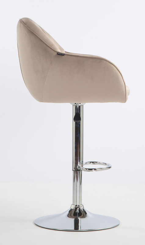 HR2055W Latte Modern Velúr Szék Krómozott lábbal