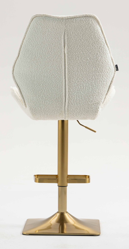 HR350KW Krémszínű boucle velúr szék arany lábbal