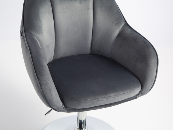 HR2055N Grafit Modern Velúr Szék Krómozott lábbal