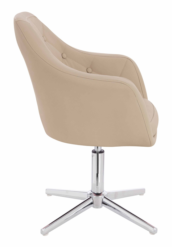 HR831CROSS Krémszínű Műbőr Premium Soft szék Krómozott lábbal