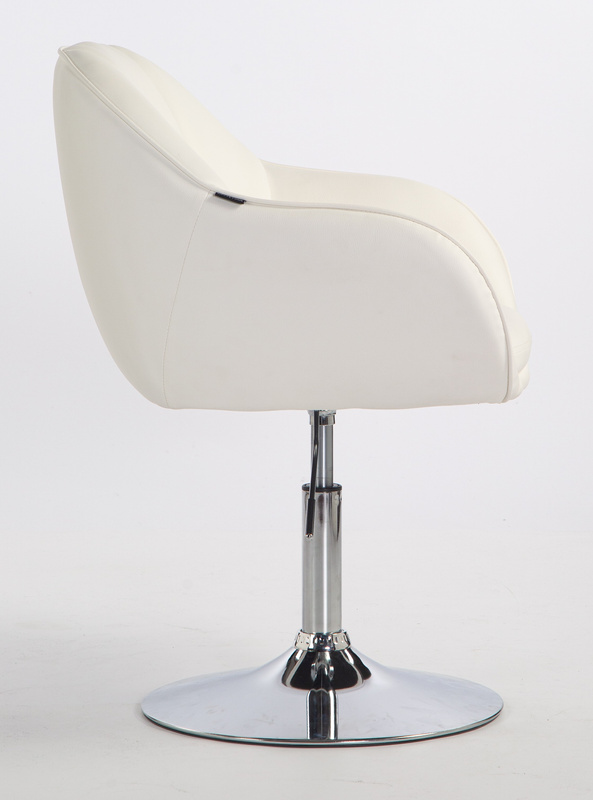 HR2055N Fehér Modern Műbőr Szék Krómozott lábbal