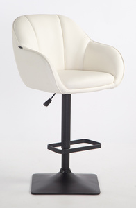 HR2055KW Fehér Modern Műbőr Szék Fekete lábbal