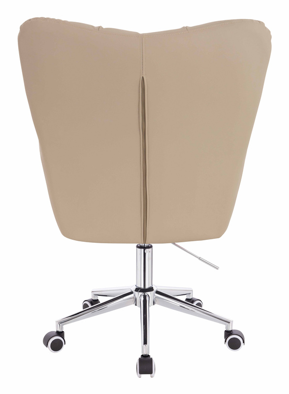 HR650K Krémszínű Műbőr Premium Soft szék krómozott lábbal