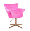 HR804CCROSS Rózsaszín modern velúr szék arany lábbal